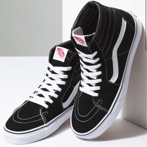 Vans Shoes | Vans Sk8-Hi Black & White High Top Sneakers